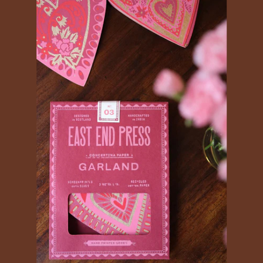 Hearts Concertina Garland by East End Press