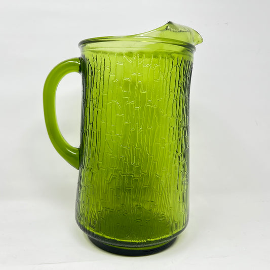 Anchor Hocking Pagoda Pitcher, Avocado Green