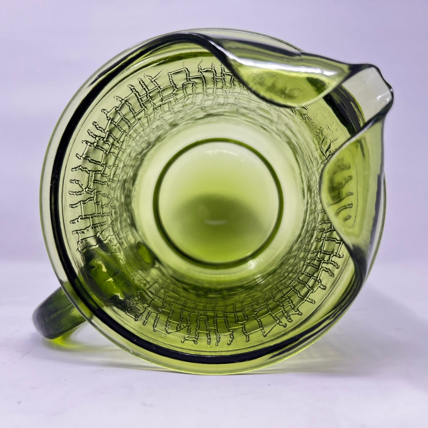 Anchor Hocking Pagoda Pitcher, Avocado Green