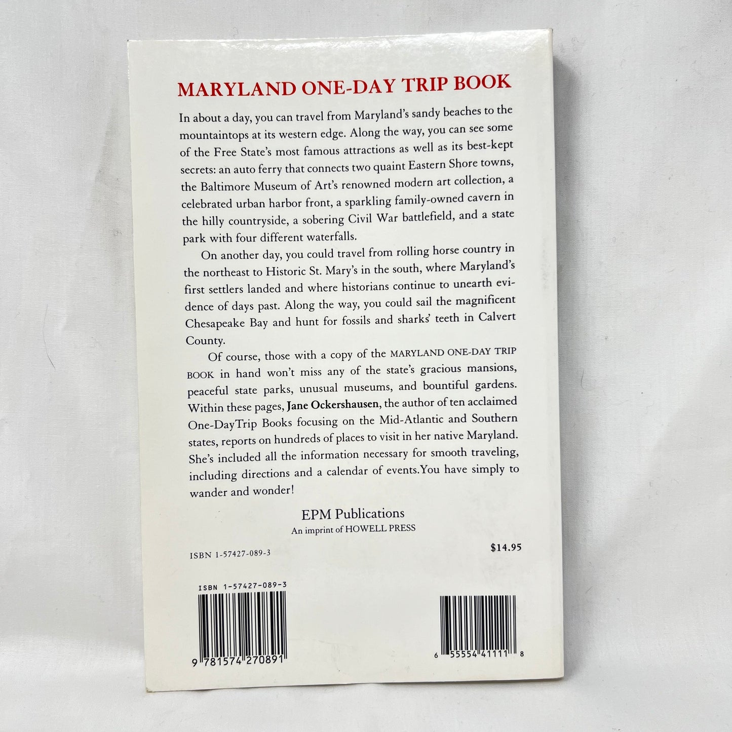 Book: One-Day Trip Maryland