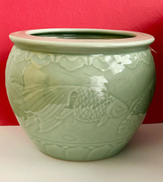 ER5 8” celadon koi planter