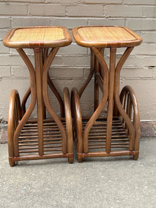 ER6: Rattan Side Tables, Pair