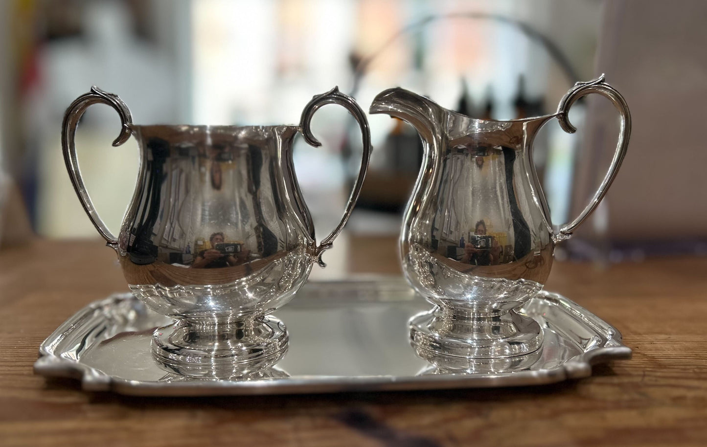 ER7: Silver Plate Sugar/Creamer & Tray