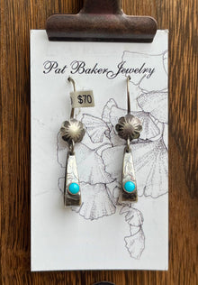  Sterling Navajo Turquoise Drop Earrings