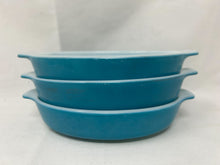  stack of 3 vintage Pyrex Horizon Blue Pixie dishes
