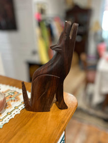  Howling wooden coyote, 7-inch height