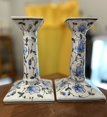 ER2  Portuguese Hand painted candleholders