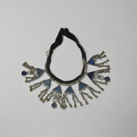 Tribal Sterling and Lapis Necklace