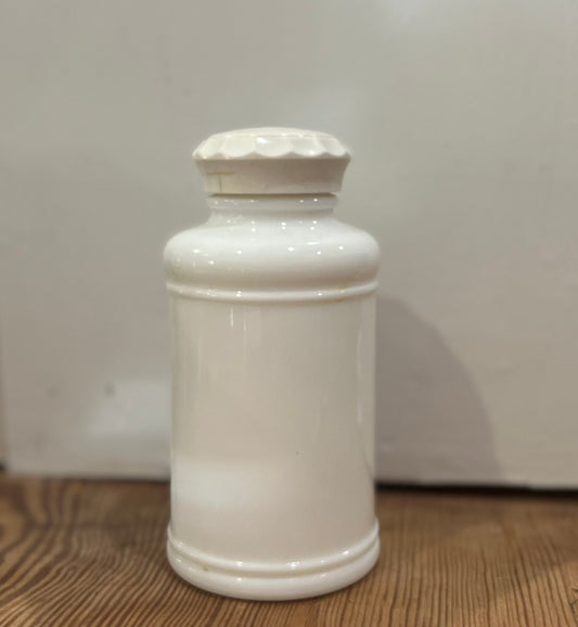 ER8: Milk Glass Bottle with White Lid