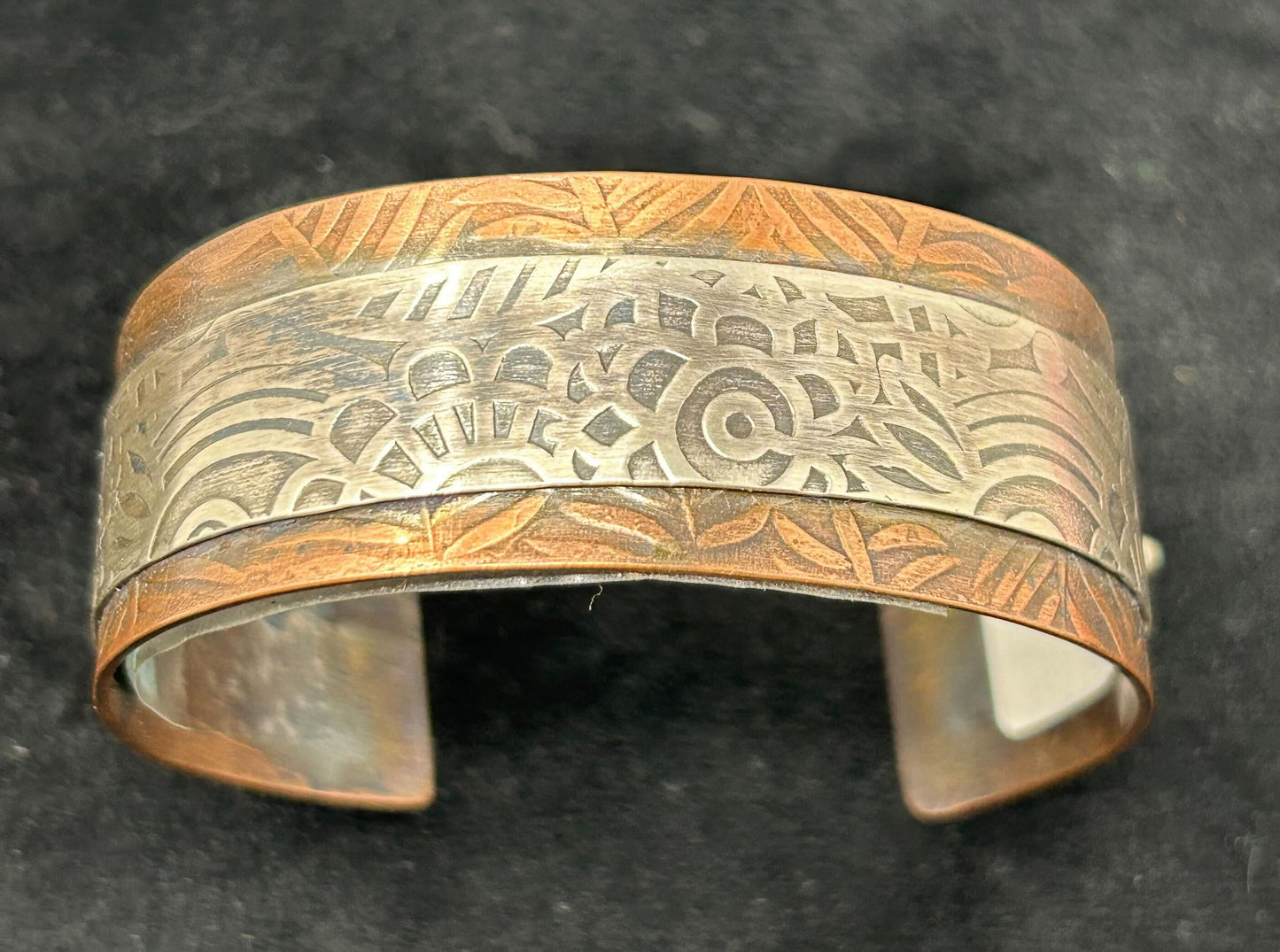 Turtle Jewelry Designs: Patina'd copper/silver textured cuff