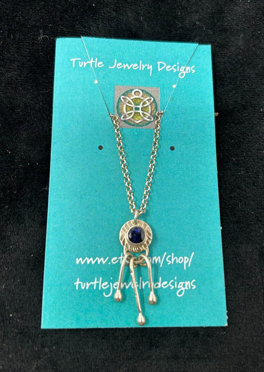 Turtle Jewelry Designs: Silver & faceted iolite pendant