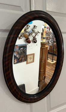  Oval mirror with wooden frame / 23-inch height