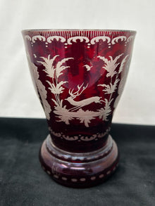  E4 Antique Bohemia Glass Vase