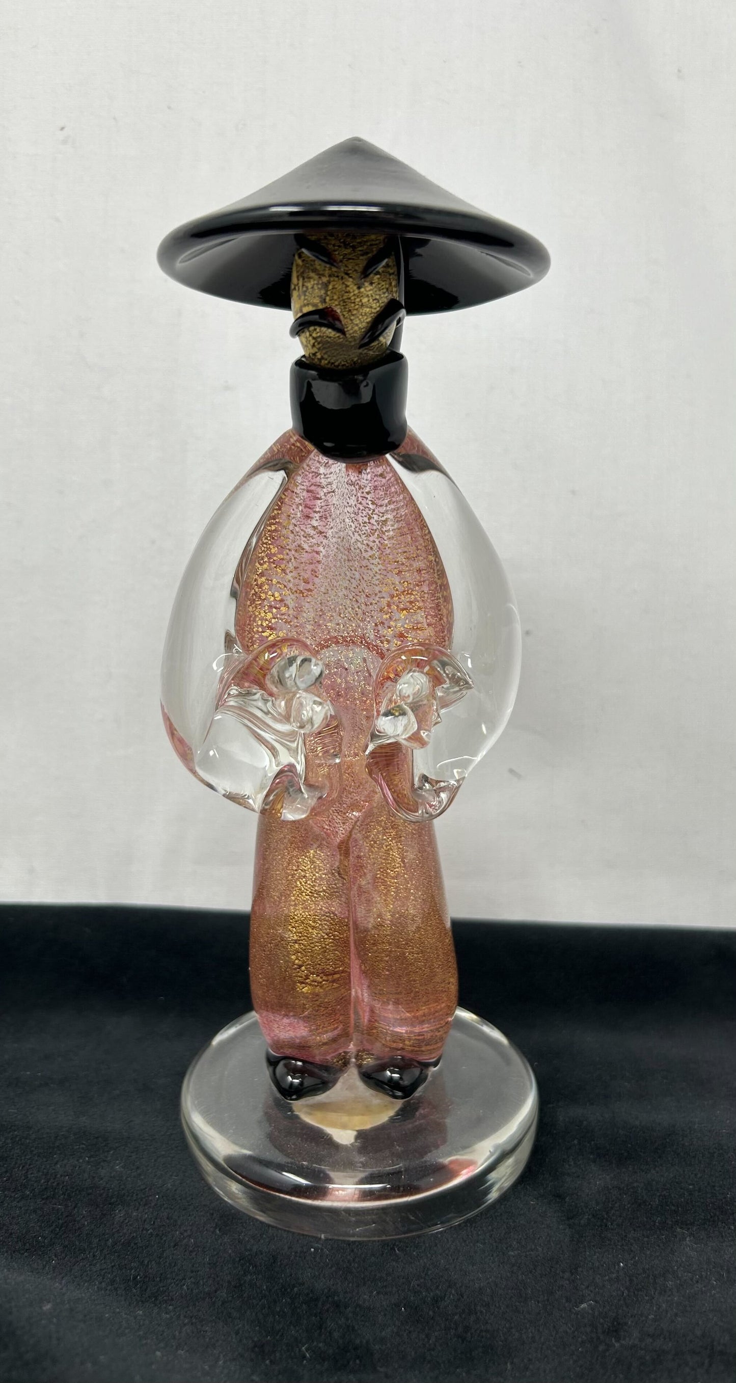 E4 Salviati Murano Glass Gold Fleck Asian Figurine