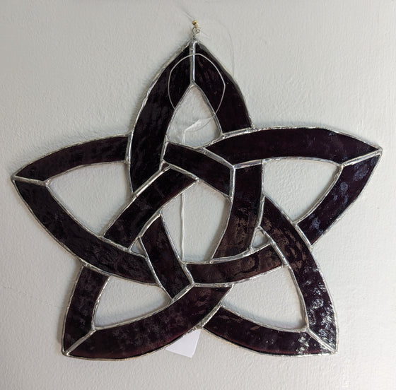 Ruby red 2D stained glass Celtic star