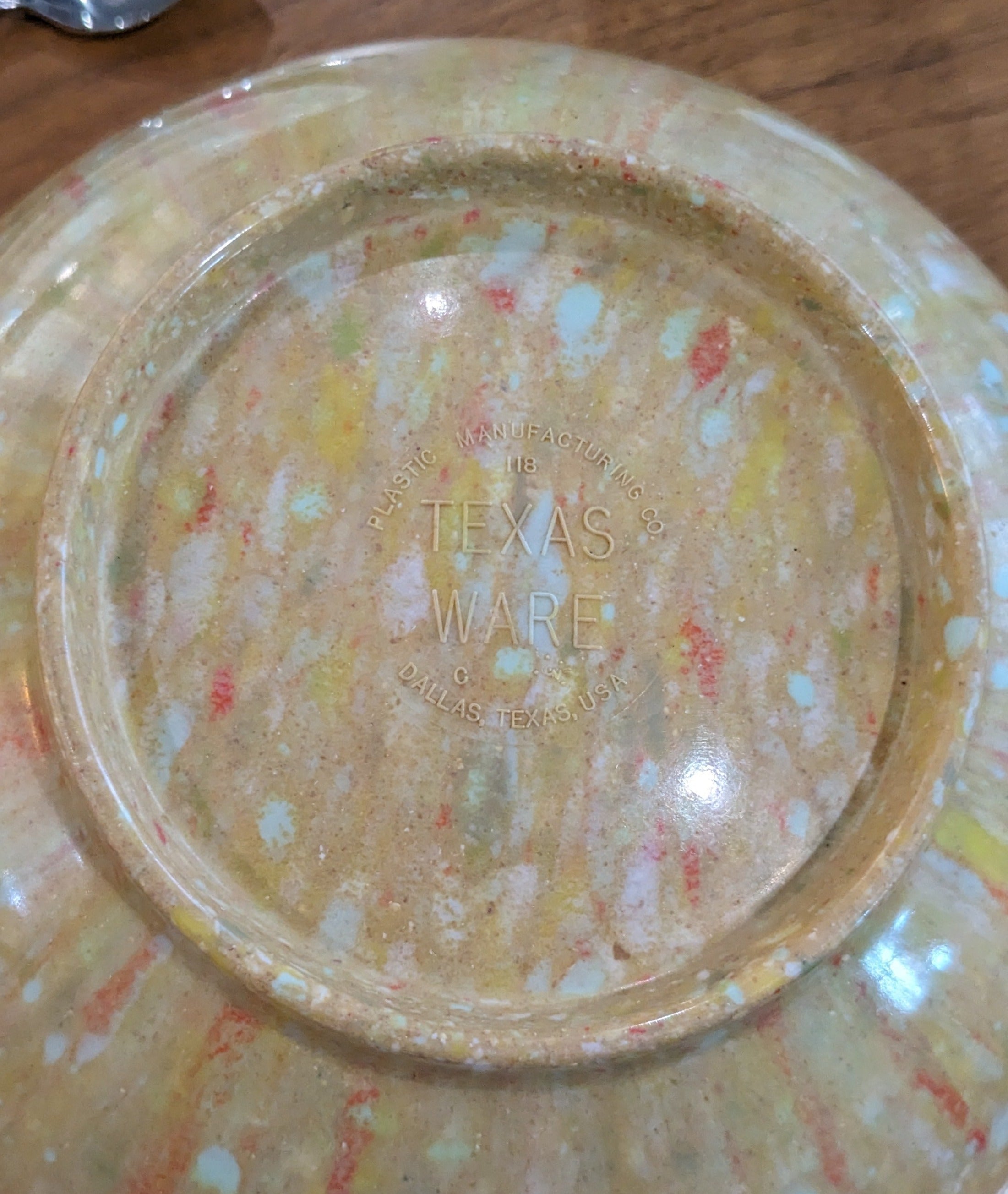 Pair of Cotton Candy Multi colored factory Vintage Texasware confetti Melamine bowls