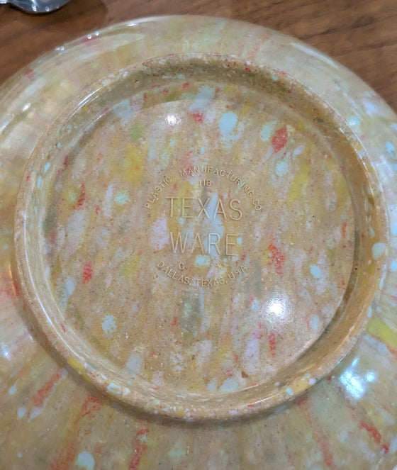 Melamine mixing bowl pale yellow with confetti splatter pattern