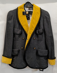  Black and gold blazer, double-breasted with 4 front pockets