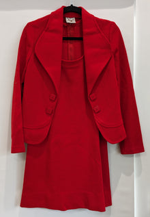  2-piece set: blazer and dress, cherry red
