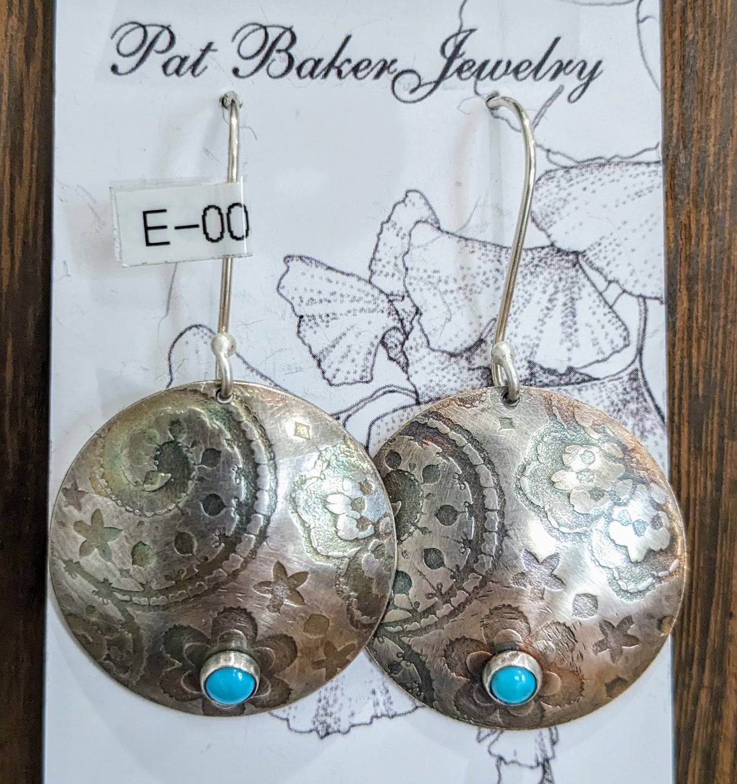 Sterling Boho Disc/Turquoise Earrings