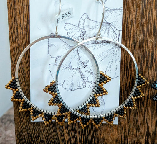 ZigZag Beaded Hoops