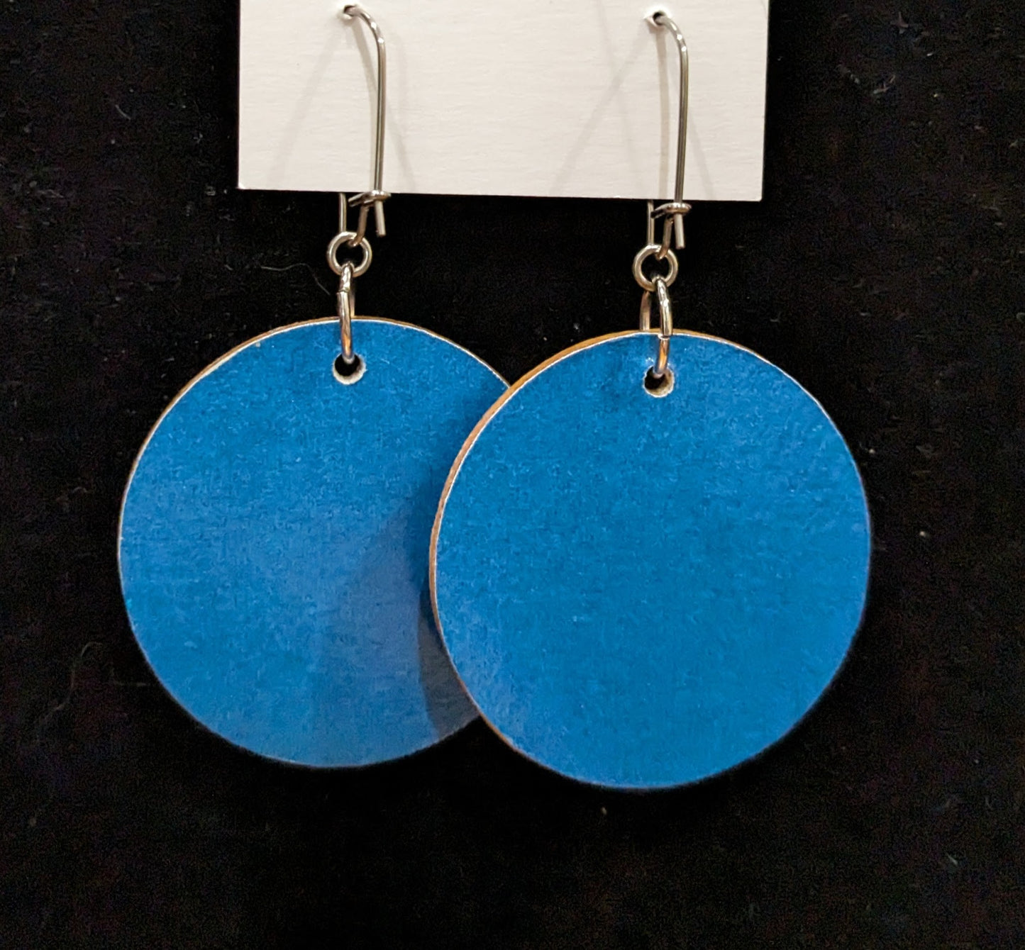 Large Found Paper Circle Pendant Earrings