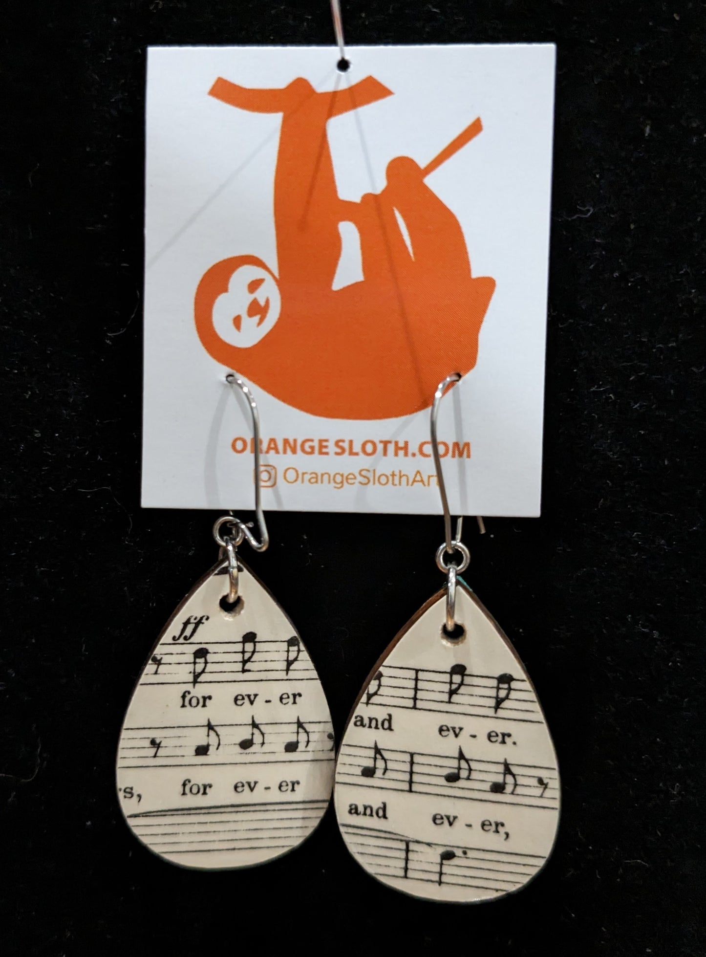 Reversible Found Paper Teardrop Earrings