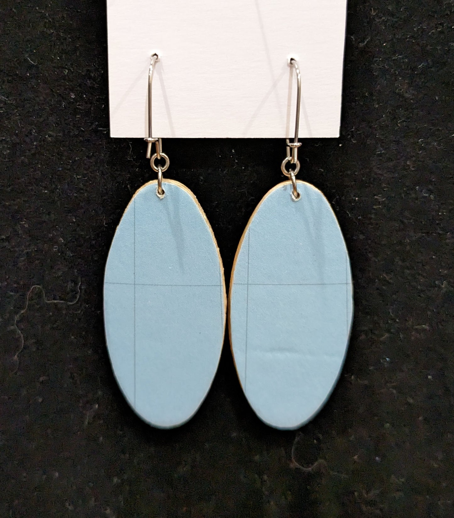 Oblong Pendant Found Paper Earrings