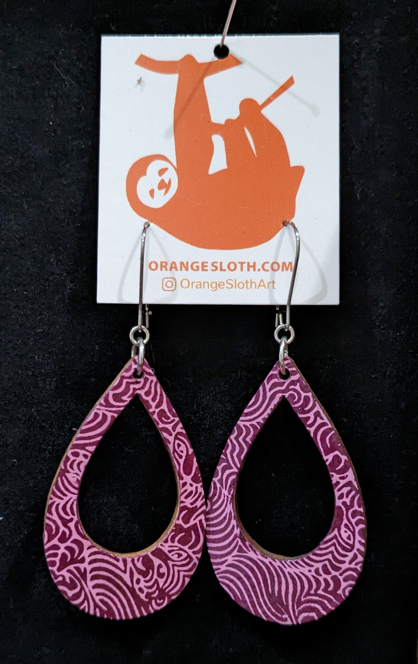 Reversible Found Paper Teardrop Earrings