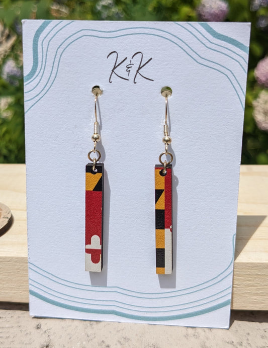 MD Flag Bar Earrings