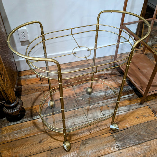 Gold & Glass Bar Cart