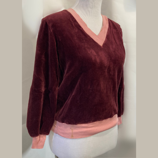 Burgundy valour v-neck top