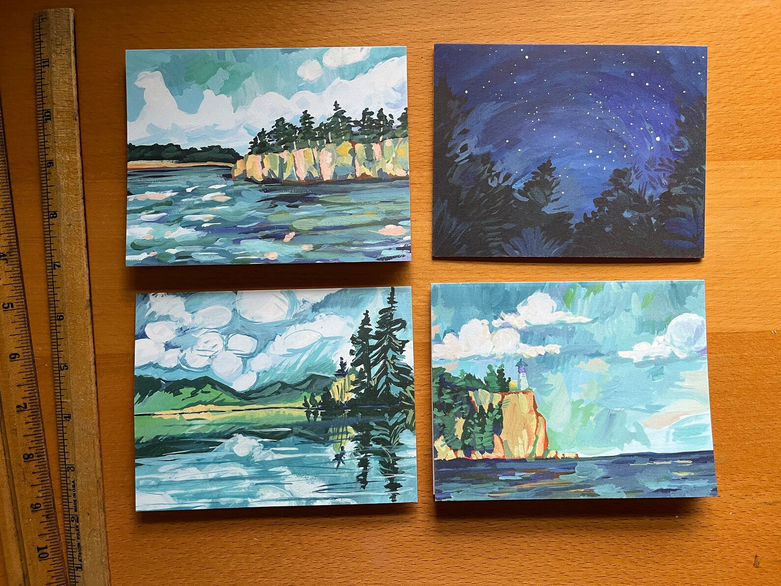 Forest and Lake, 4 scenes