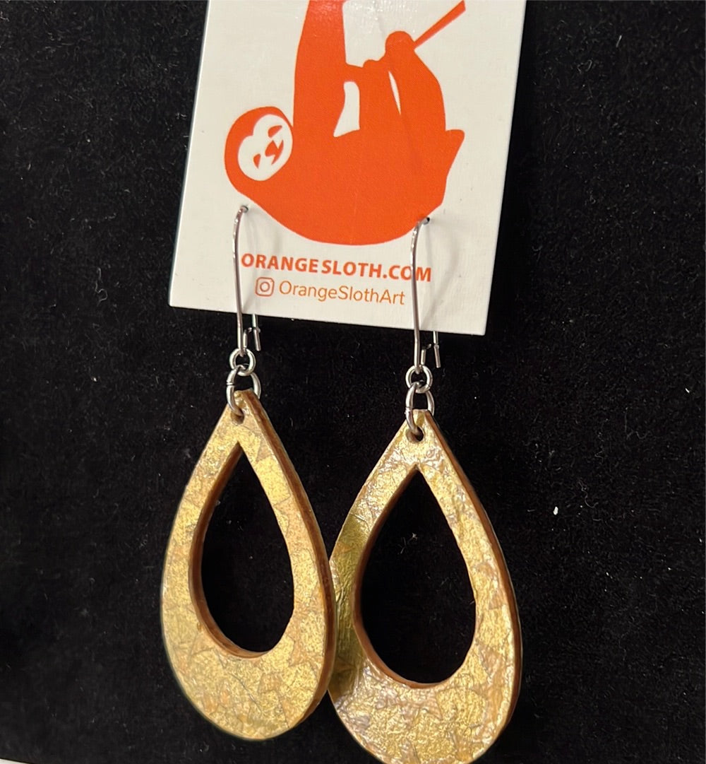 Reversible Found Paper Teardrop Earrings