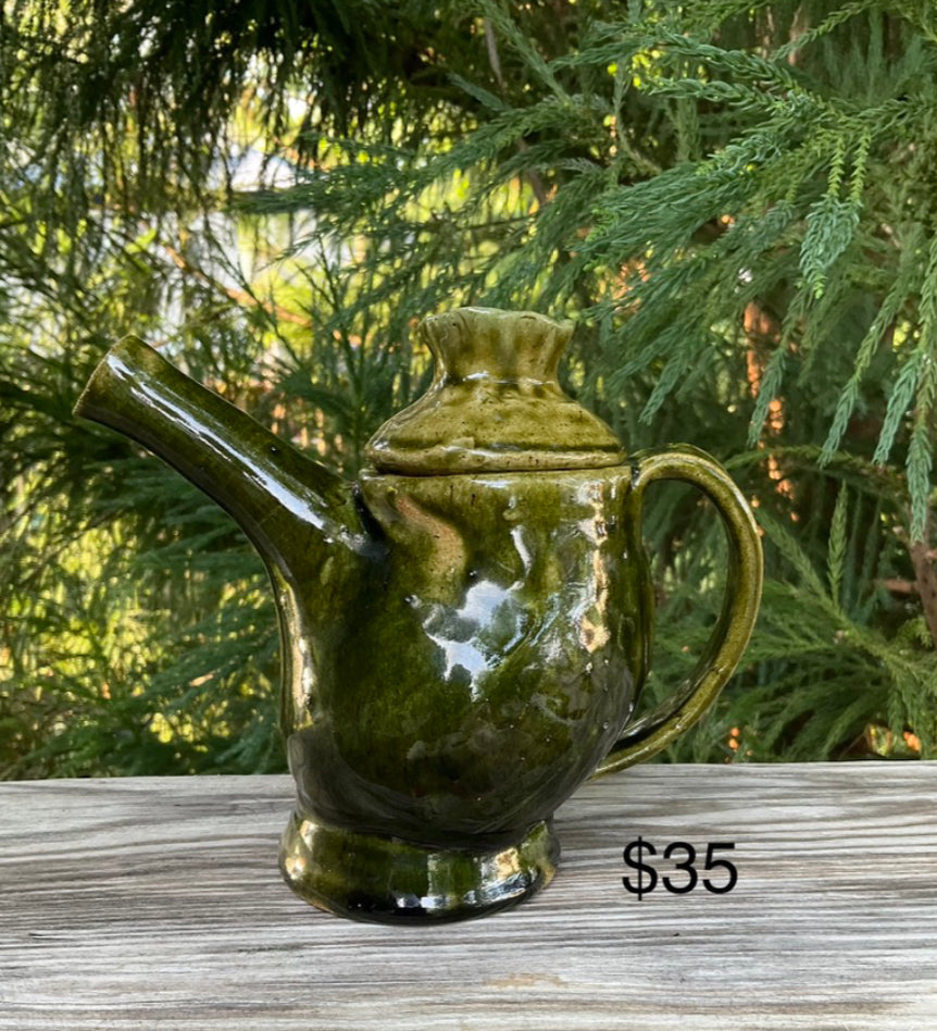 Rick Moore Pottery: Green Teapot