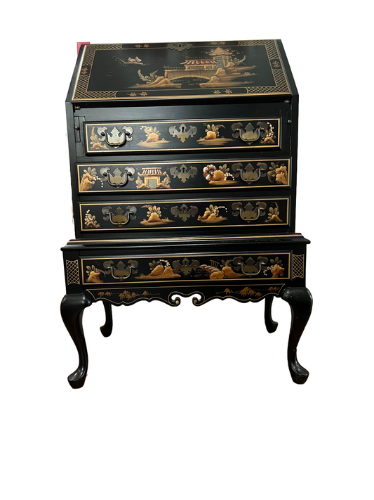 Desk, Secretary, Vintage Maddox Chinoiserie