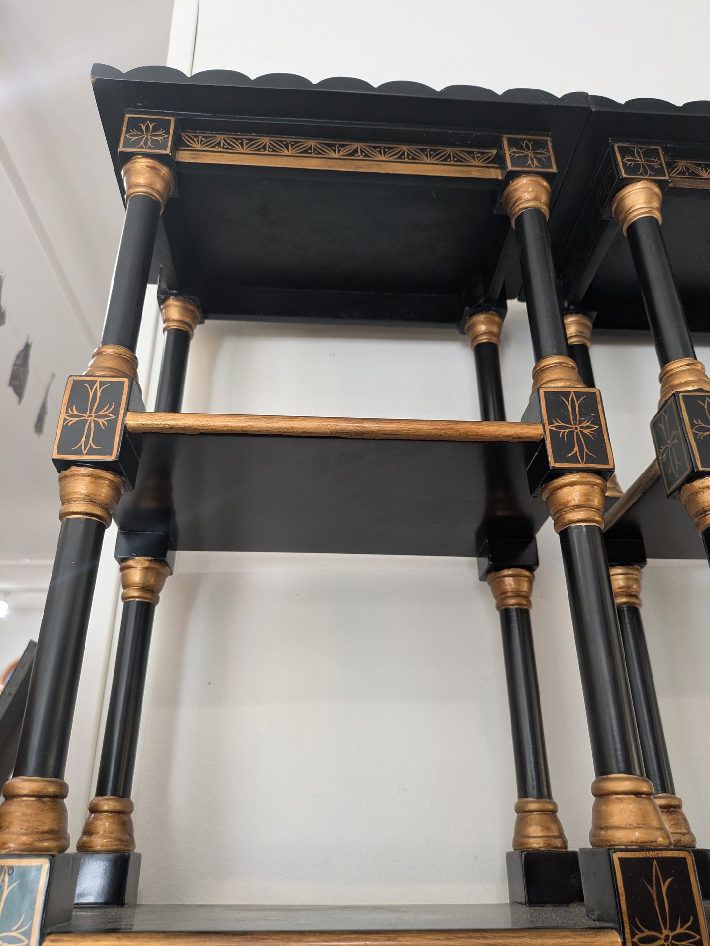 Chinese Chinoiserie Pagoda Style Curio Wall Shelves