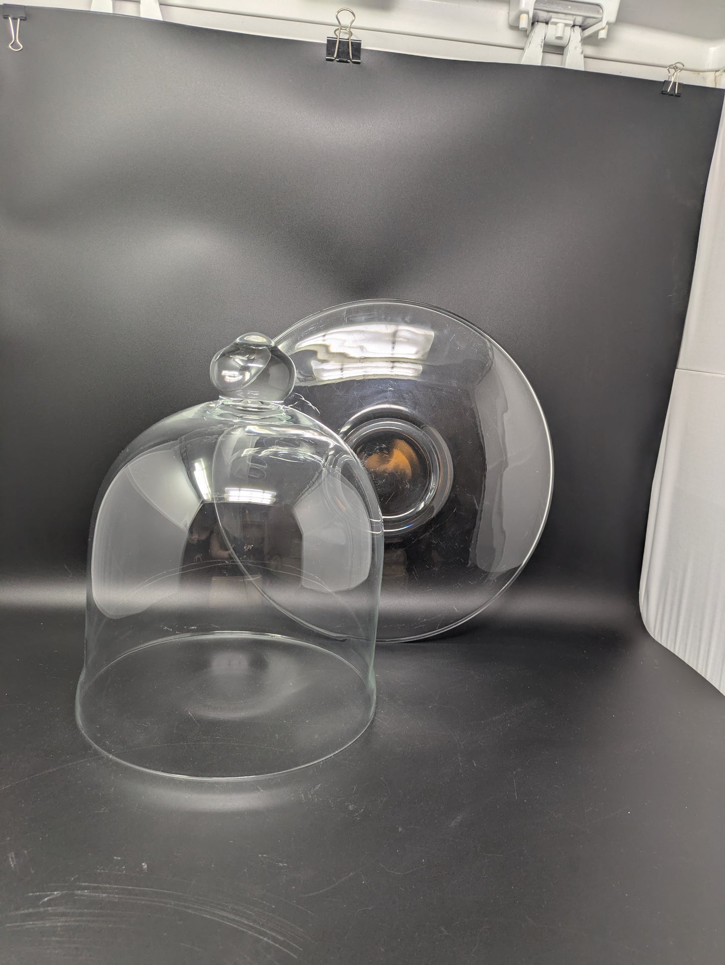 Bell Glass Dome on Glass Plate