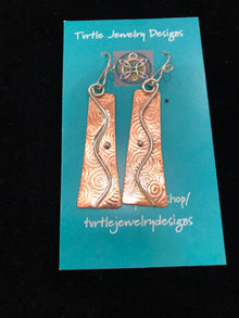  Turtle Jewelry Designs: Copper with Silver Swirl Earrings