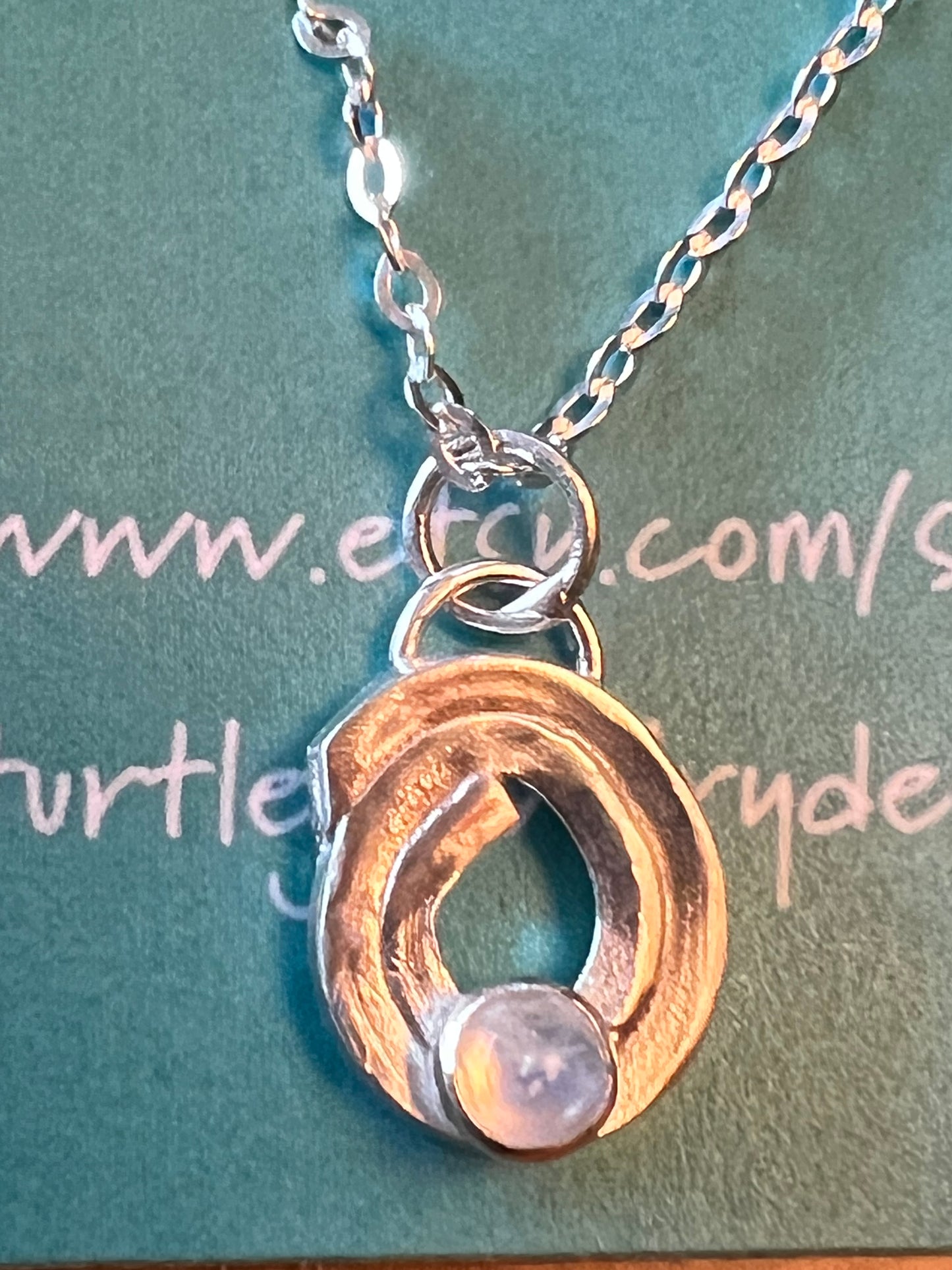 Turtle Jewelry Designs: Moonstone Pendant on 18" Chain