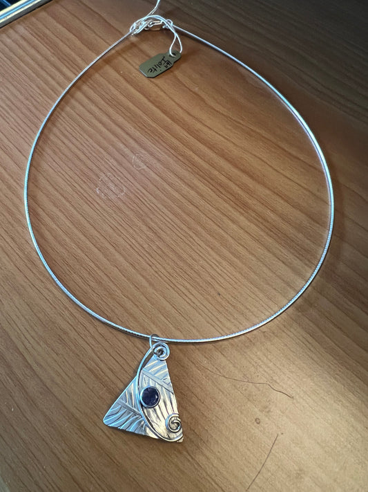 Turtle Jewelry Designs: 16" Omega Silver with Iolite