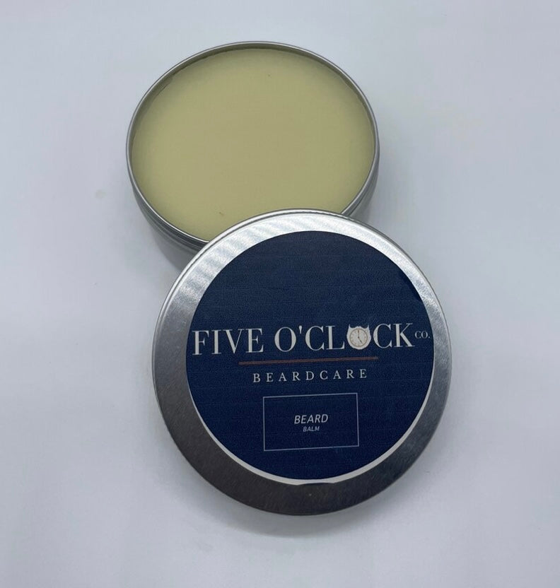 Open tin of beard balm.